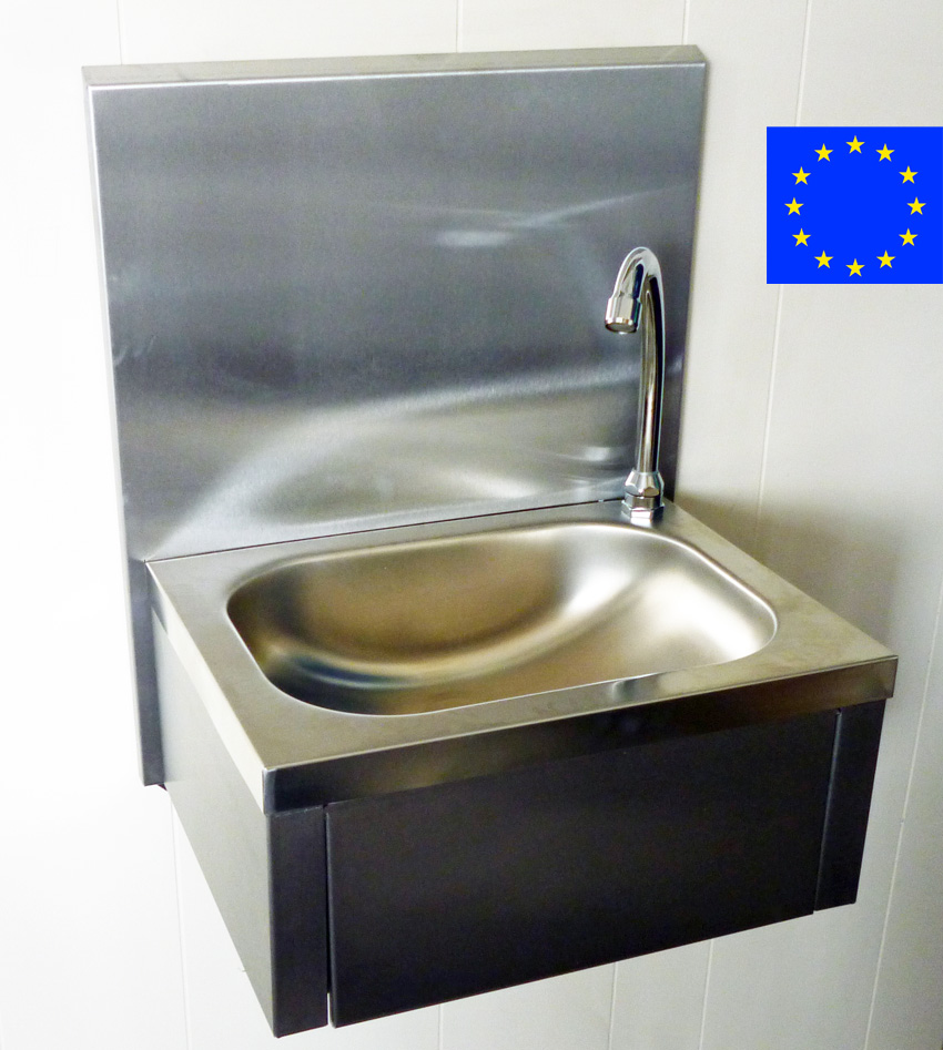 Hand Sink - Knee Operated Handwash Sink with splashback